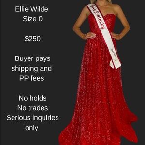 Ellie Wilde Red Strapless Gown